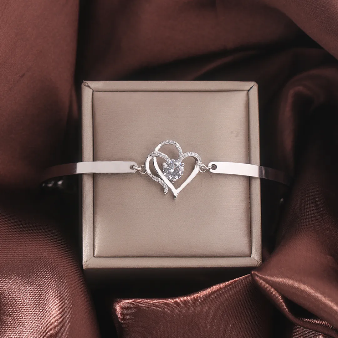 For Love - To My Smokin' Hot Woman Double Heart Bracelet - Image 4