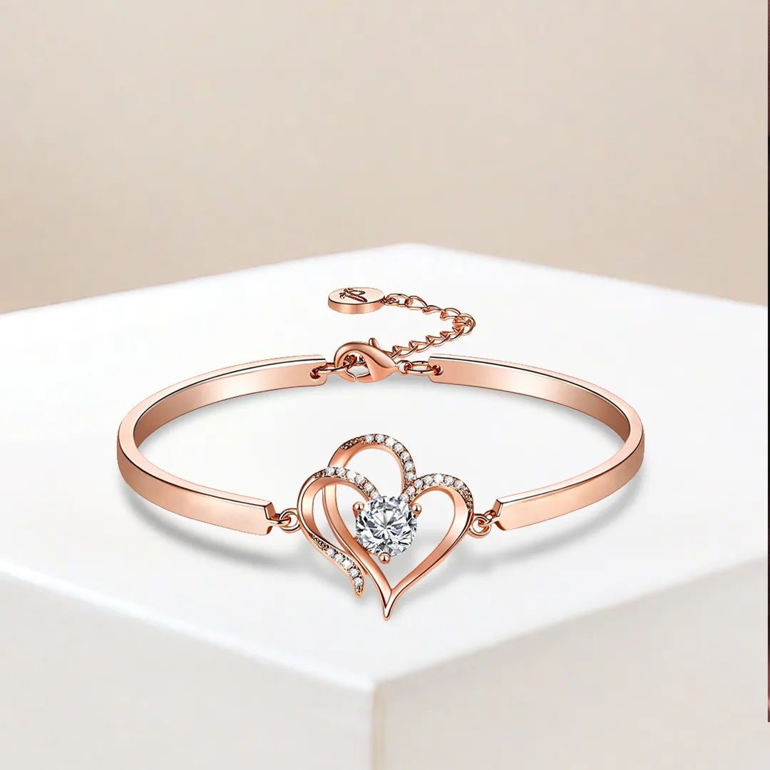 For Love - To My Smokin' Hot Woman Double Heart Bracelet - Image 6