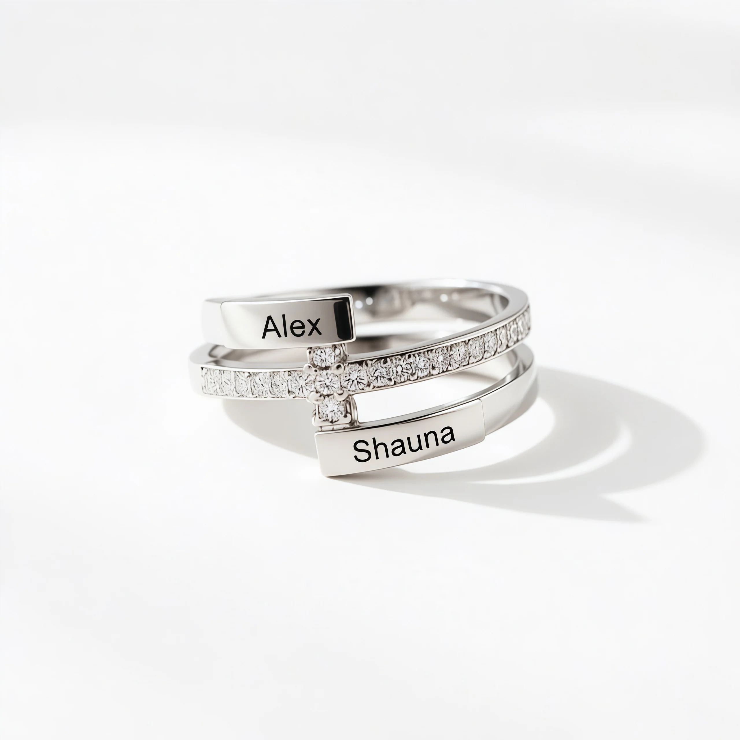 For Love- Personalized Double Name Ring - Image 6