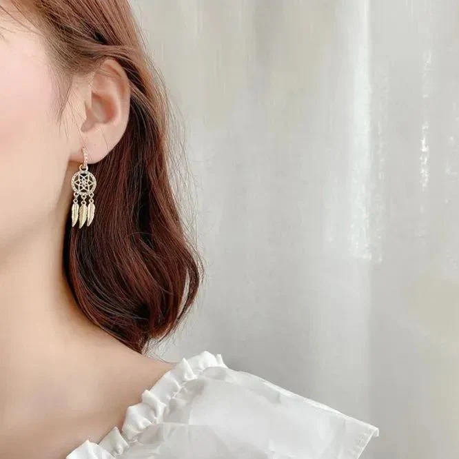 🌸Golden Slumber Dreamcatcher Earrings - Image 4