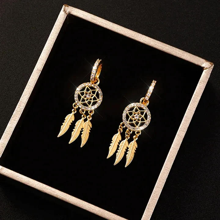 🌸Golden Slumber Dreamcatcher Earrings - Image 5