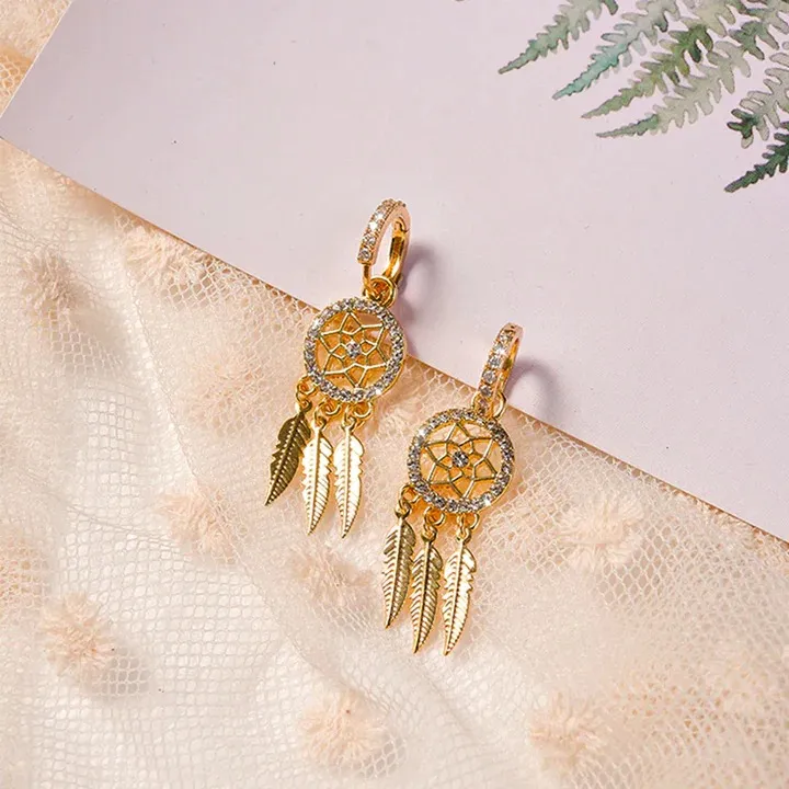 🌸Golden Slumber Dreamcatcher Earrings - Image 9