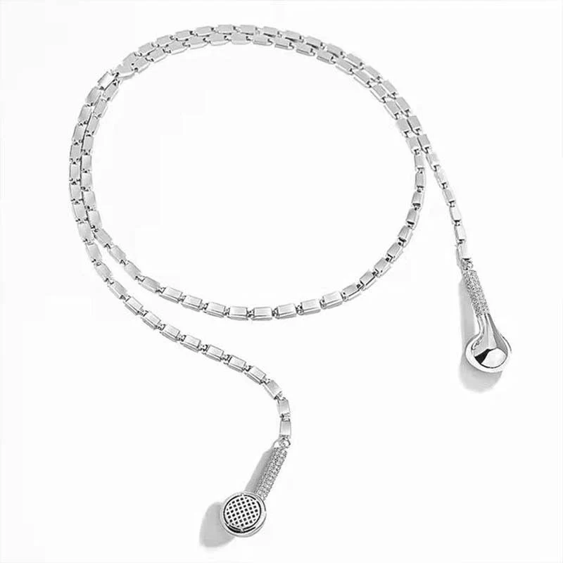 Shiny Zircon Slightly Inlaid Earphone Necklace - Image 10