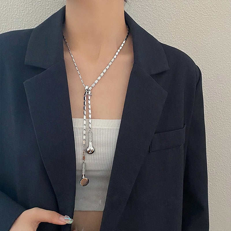 Shiny Zircon Slightly Inlaid Earphone Necklace - Image 5