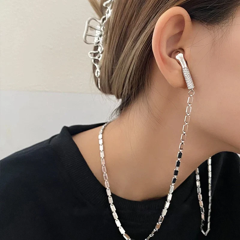 Shiny Zircon Slightly Inlaid Earphone Necklace - Image 7