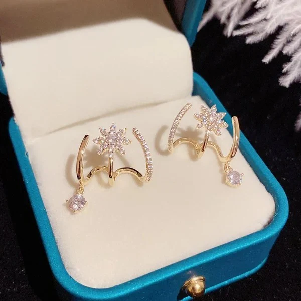 Eight Awn Star Moissanite Earrings - Image 5
