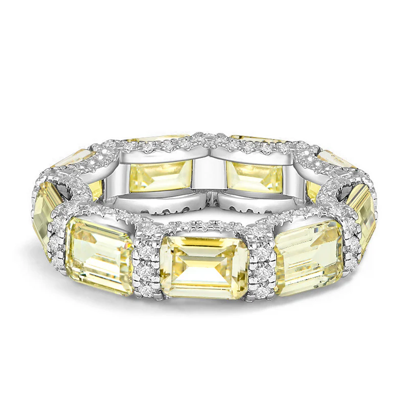Vintage Emerald 925 Sterling Silver Eternity Band Ring - Image 9