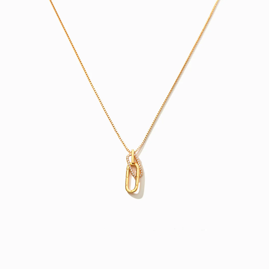You're Never Alone Emotional Support Rectangle Interlocking Necklace - Image 3