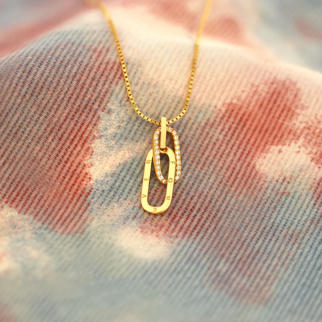 You're Never Alone Emotional Support Rectangle Interlocking Necklace - Image 5