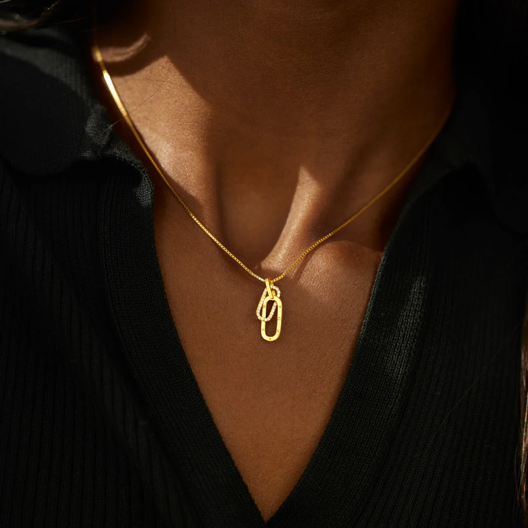 You're Never Alone Emotional Support Rectangle Interlocking Necklace - Image 6