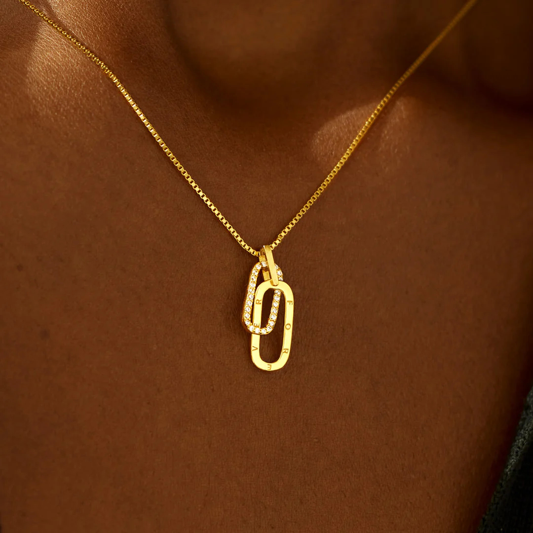 You're Never Alone Emotional Support Rectangle Interlocking Necklace - Image 8