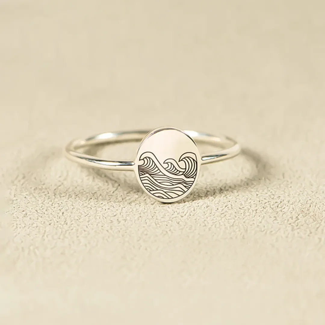 You’ve Survived Too Many Storms To Be Bothered By Raindrops Engraved Wave Ring