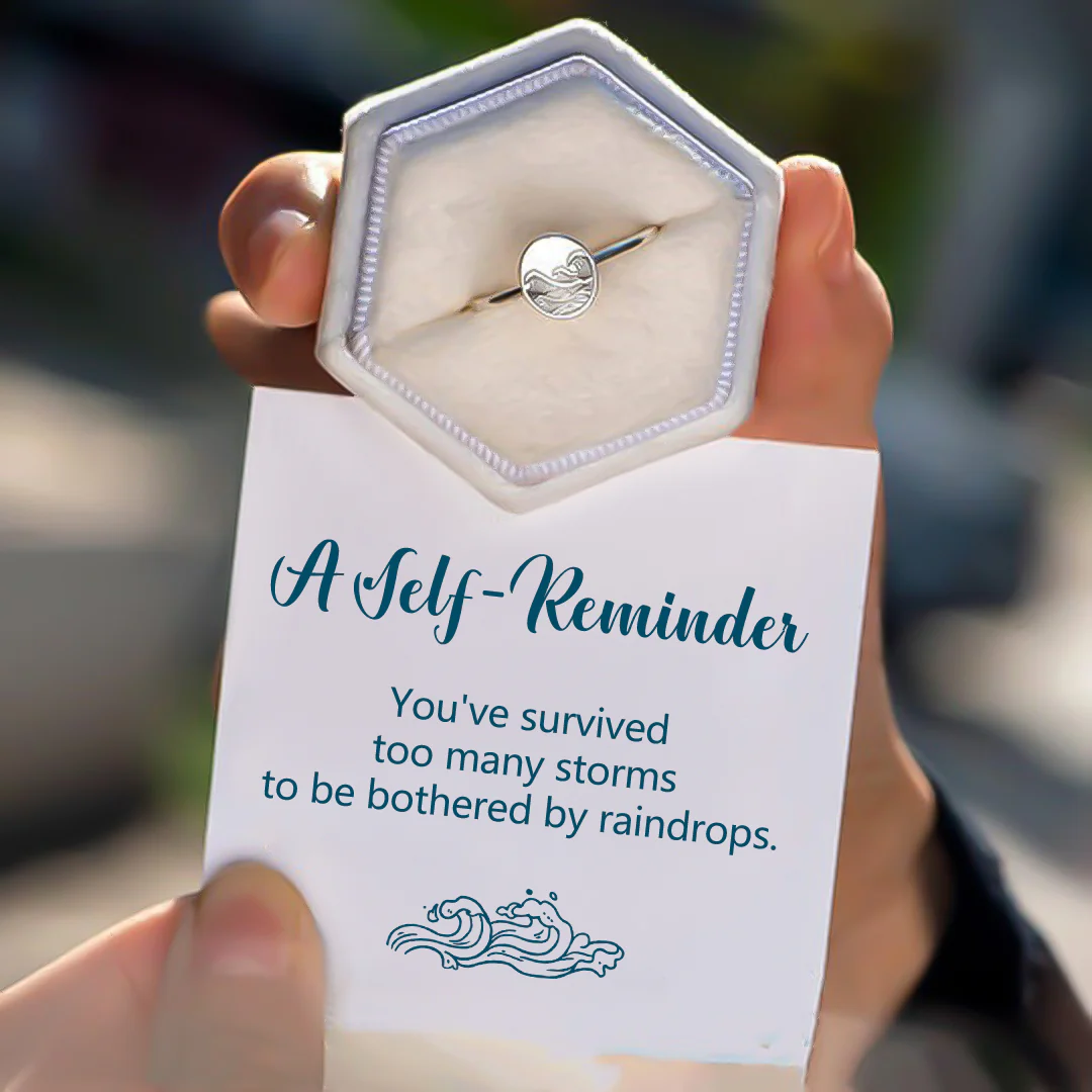 You’ve Survived Too Many Storms To Be Bothered By Raindrops Engraved Wave Ring - Image 5