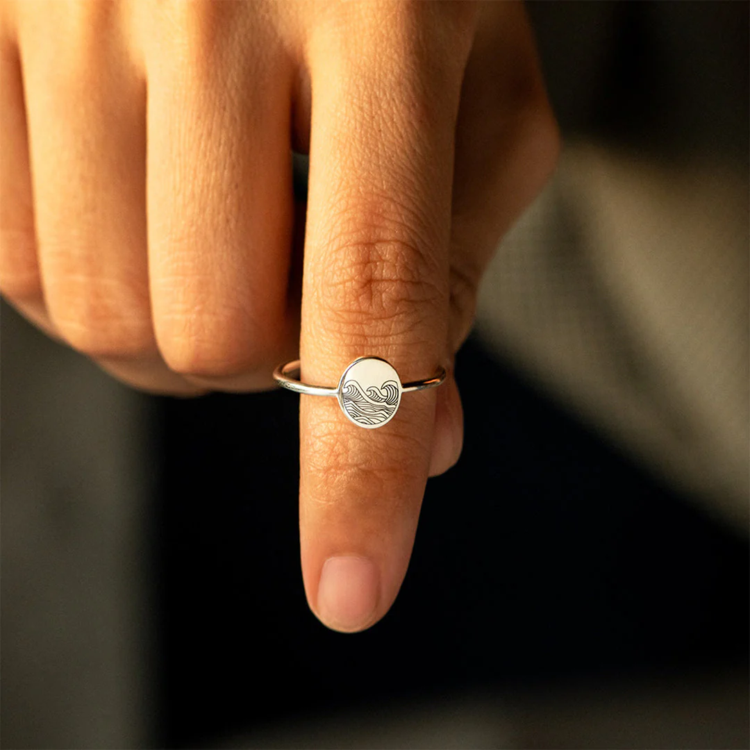 You’ve Survived Too Many Storms To Be Bothered By Raindrops Engraved Wave Ring - Image 6