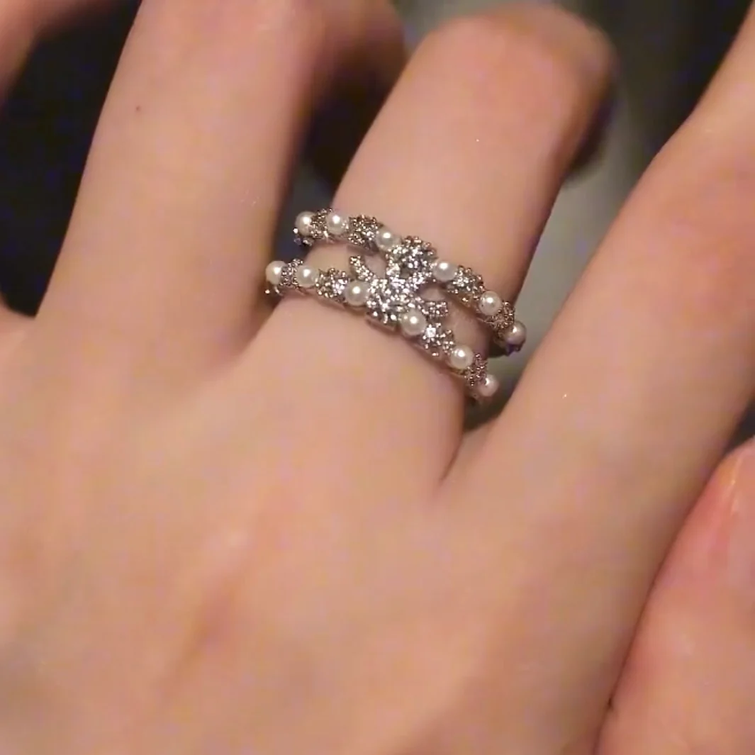 For Love - Fantasy Diamond Pearl Ring - Image 3