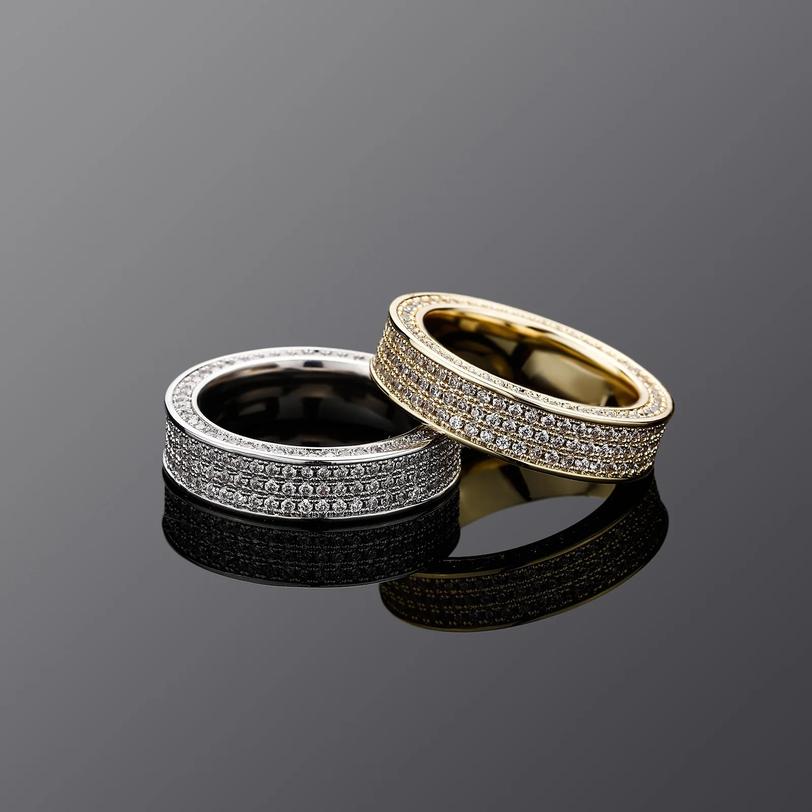 Faux Three Row Fashion Masonry Ring