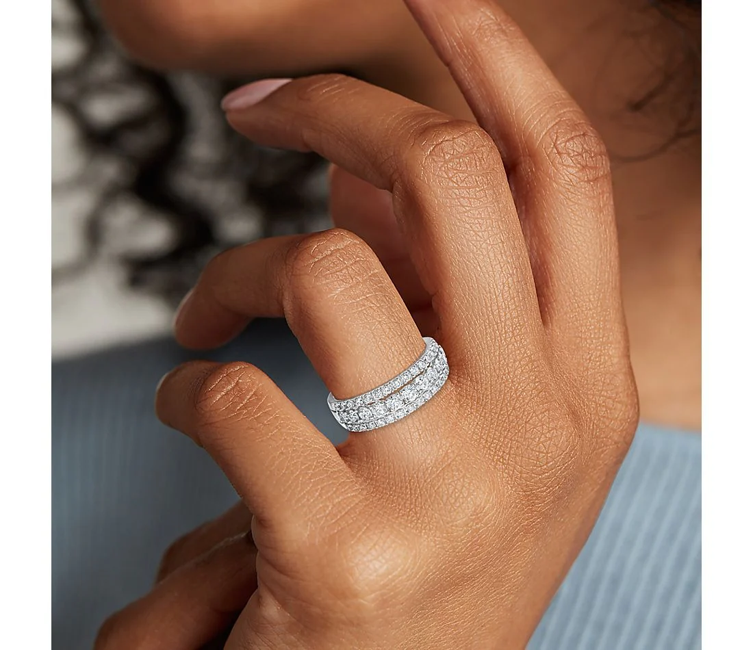 Faux Three Row Fashion Masonry Ring - Image 5