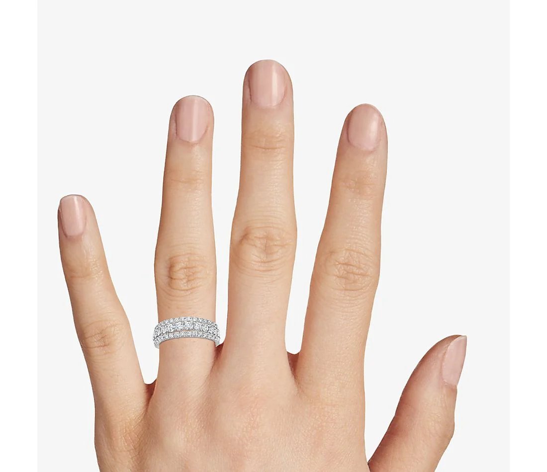 Faux Three Row Fashion Masonry Ring - Image 6