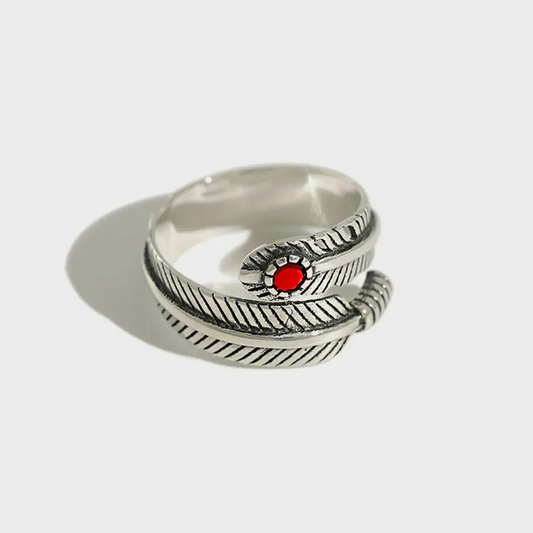 FOR MEMORIAL- YOUR GUARDIAN ANGEL WATCHING AND PROTECTING FEATHER TURQUOISE RING - Image 7