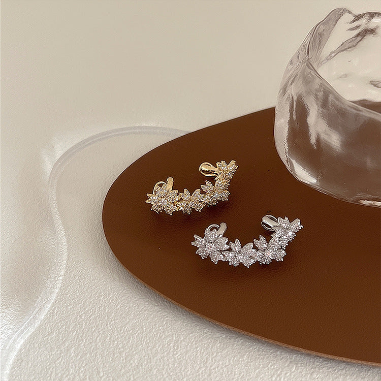 🌸Micro Inlay Process Floral Ear Cuff - Image 3
