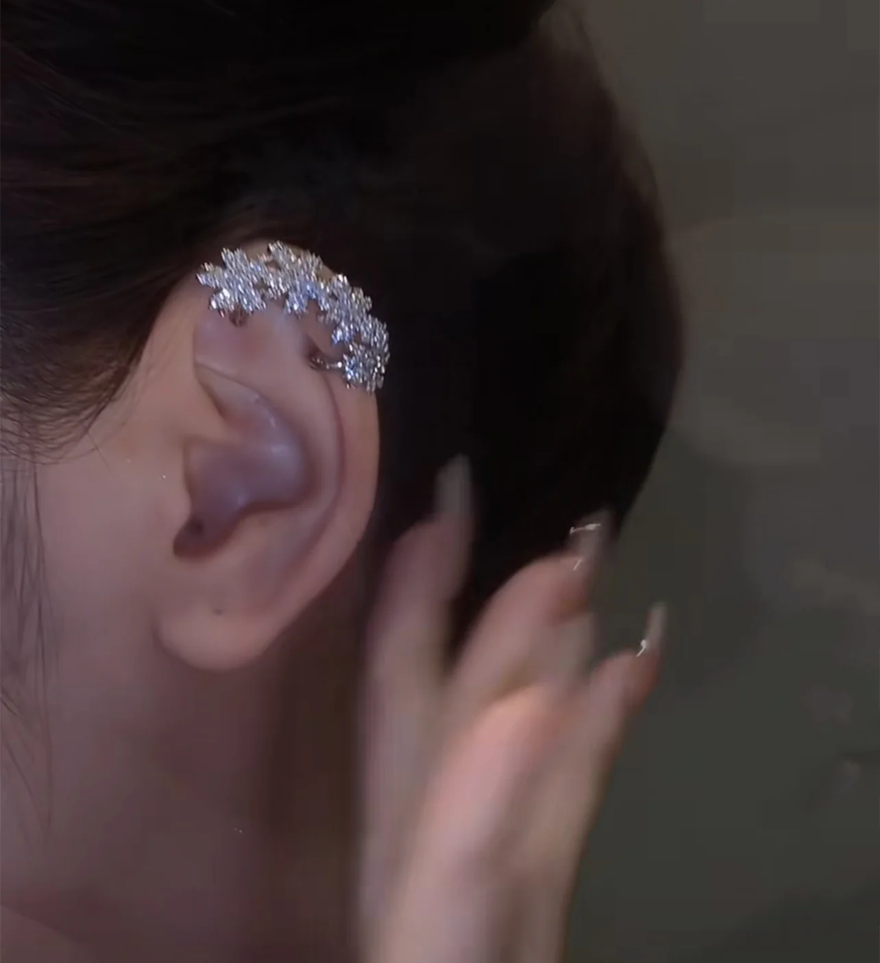 🌸Micro Inlay Process Floral Ear Cuff - Image 5