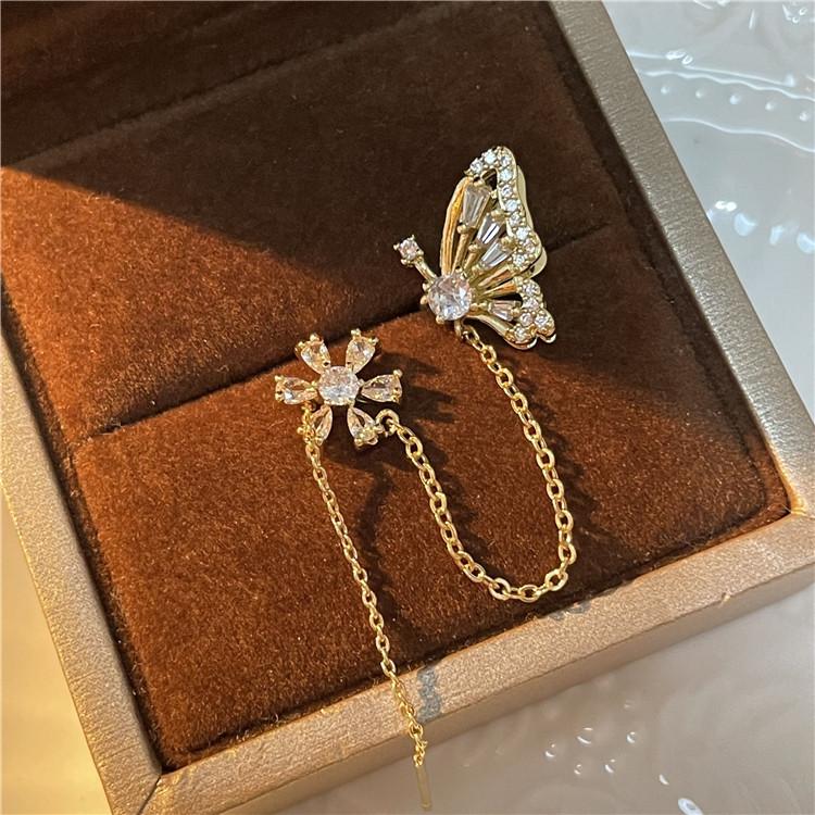 🌸Flower Butterfly Tassel Style Zircon Earrings - Image 2