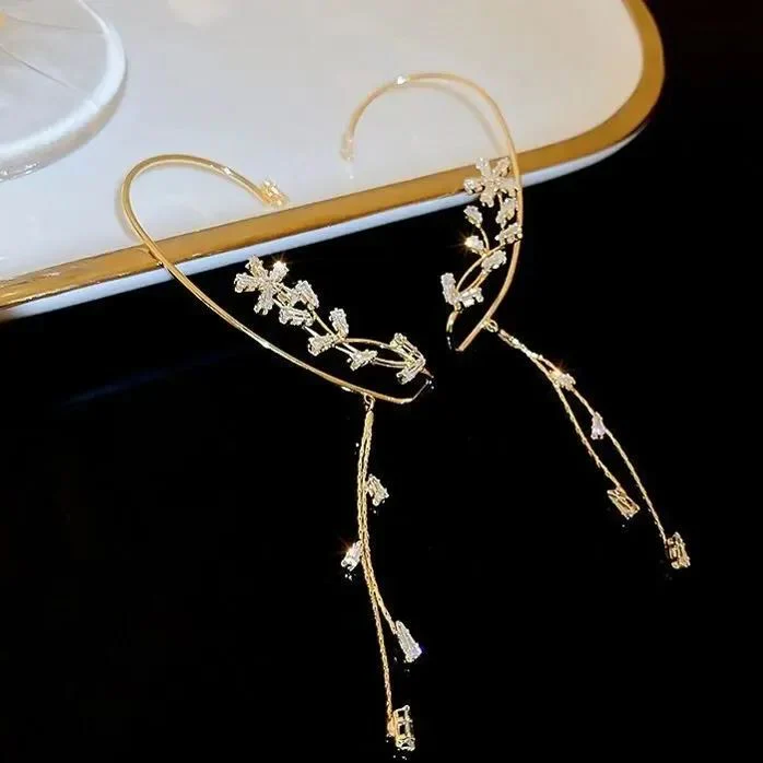🌸FLOWER TASSEL STYLE ZIRCON EARRINGS - Image 2