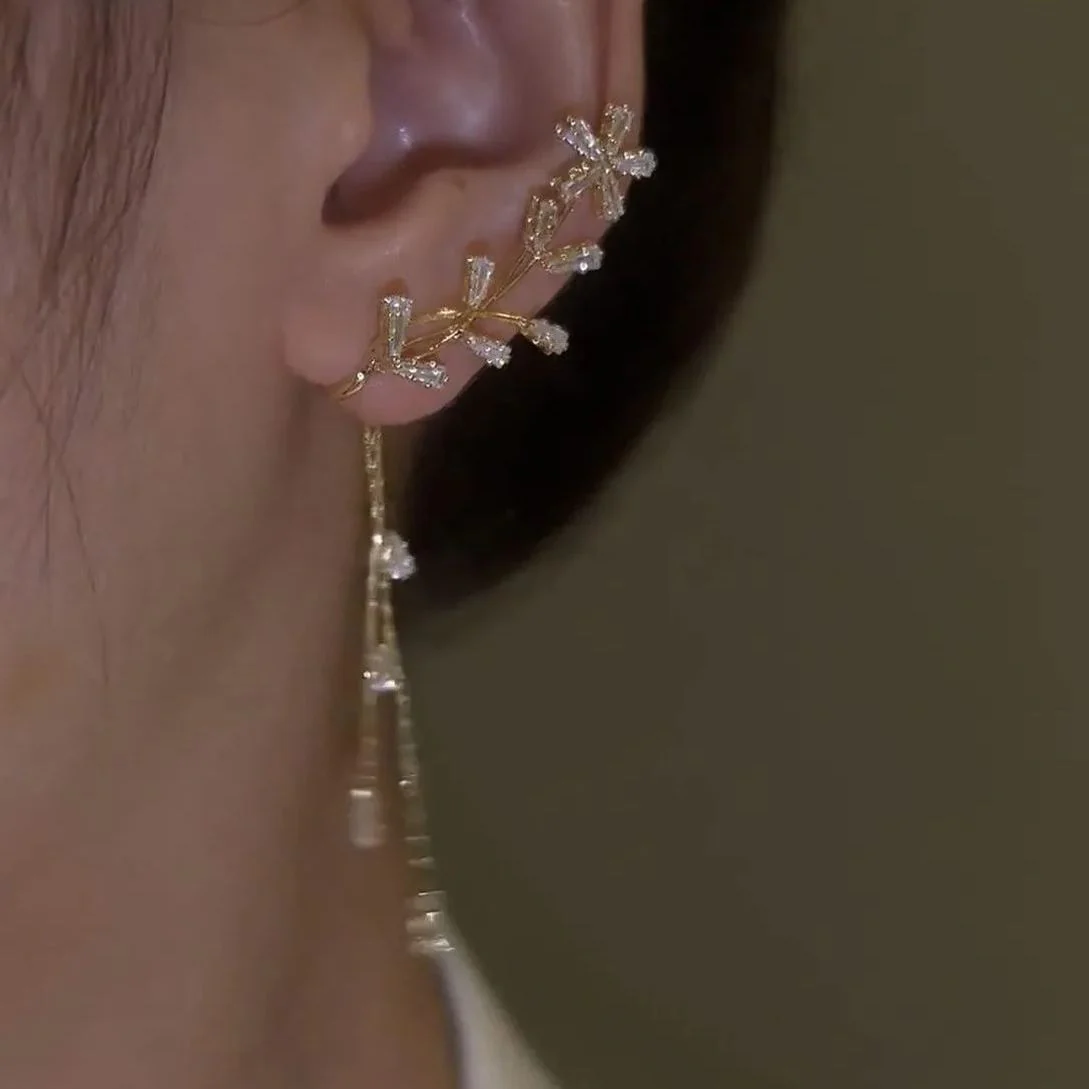 🌸FLOWER TASSEL STYLE ZIRCON EARRINGS - Image 4