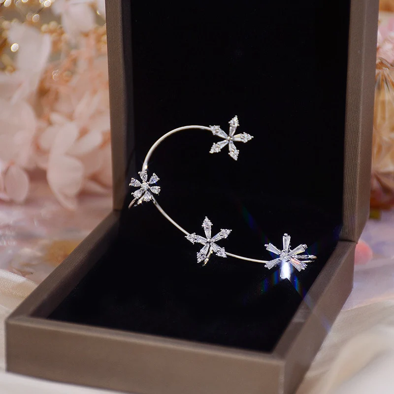 Snowflake Windmill Rotatable Style Zircon Earrings - Image 6