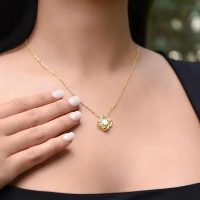 For Daughter - Love You Forever Diamond Knot Necklace - Image 4