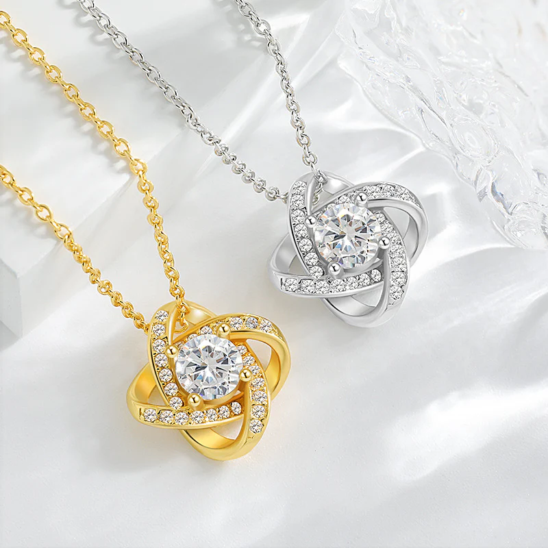 For Daughter - Love You Forever Diamond Knot Necklace - Image 5