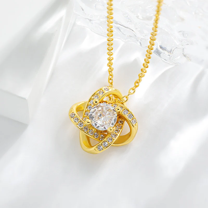 For Daughter - Love You Forever Diamond Knot Necklace - Image 8