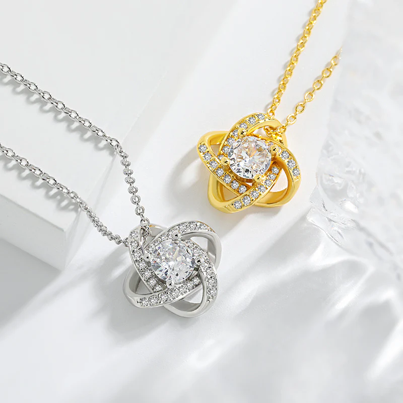 For Daughter - Love You Forever Diamond Knot Necklace - Image 9