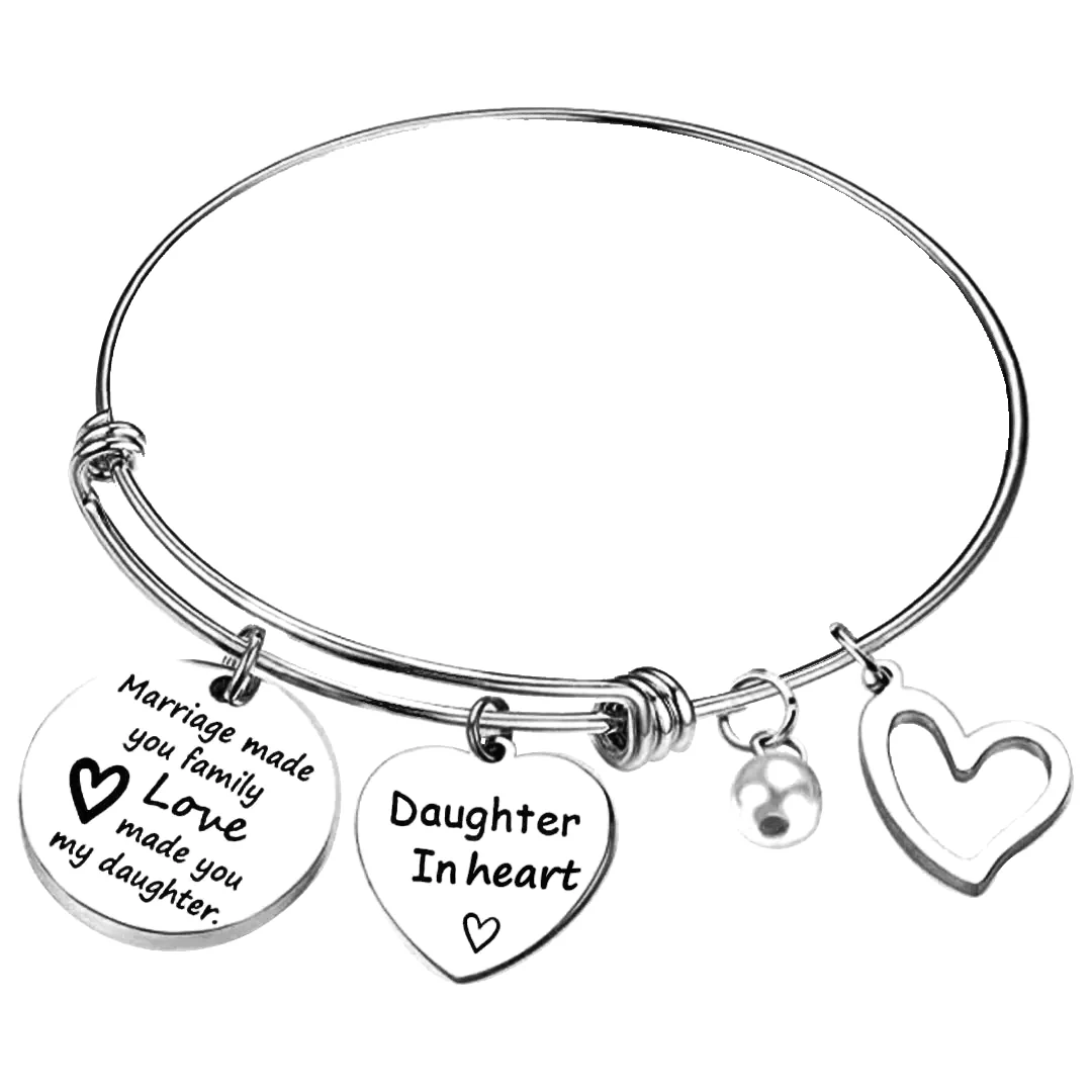 For Daughter-in-Law - Marriage Made You Family Love Made You My Daughter Bangle Bracelet - Image 11