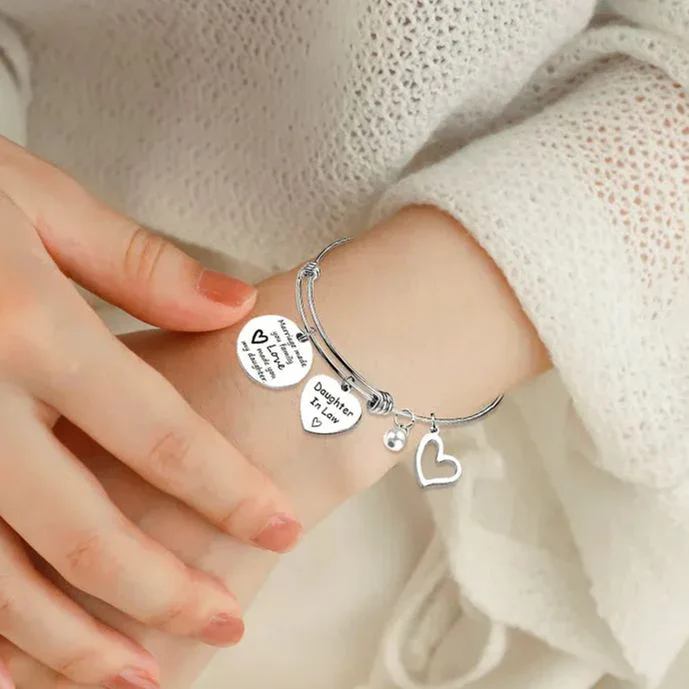 For Daughter-in-Law - Marriage Made You Family Love Made You My Daughter Bangle Bracelet - Image 6