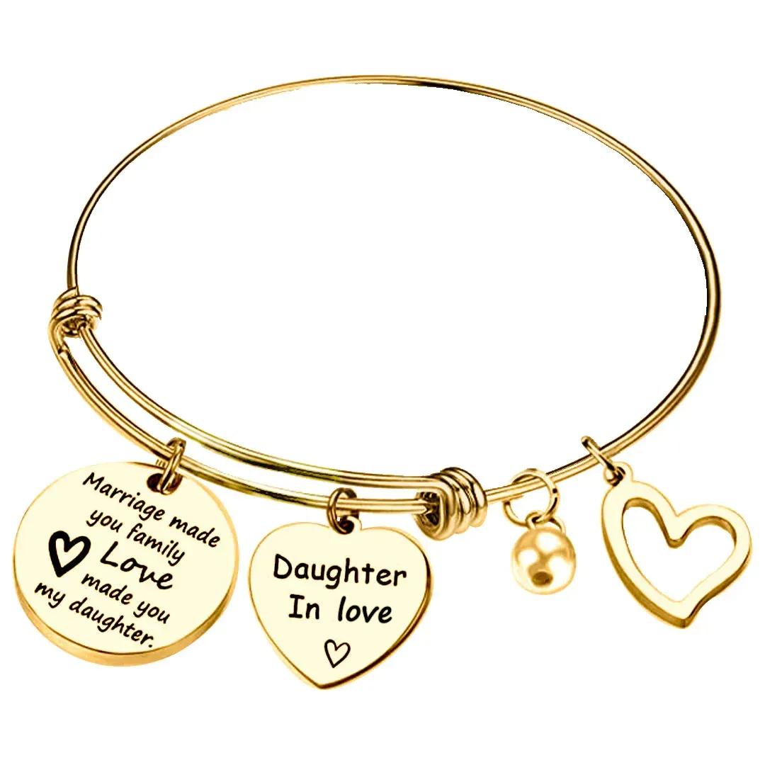 For Daughter-in-Law - Marriage Made You Family Love Made You My Daughter Bangle Bracelet - Image 8