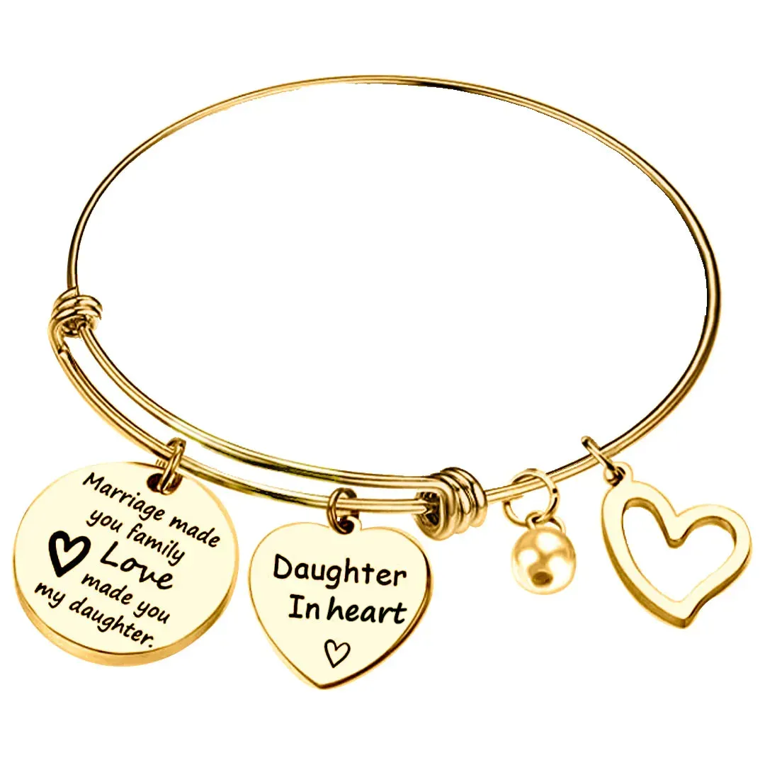 For Daughter-in-Law - Marriage Made You Family Love Made You My Daughter Bangle Bracelet - Image 9