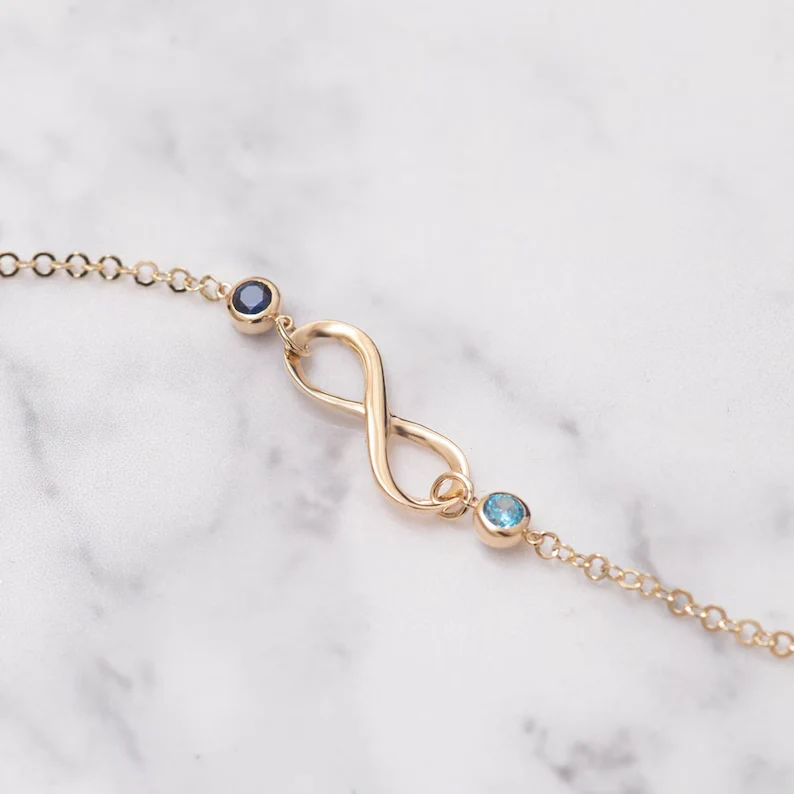 FOR FRIEND- THE FRIENDSHIP BETWEEN US WILL EXTEND INFINITELY CUSTOM BIRTHSTONES BRACELET - Image 6