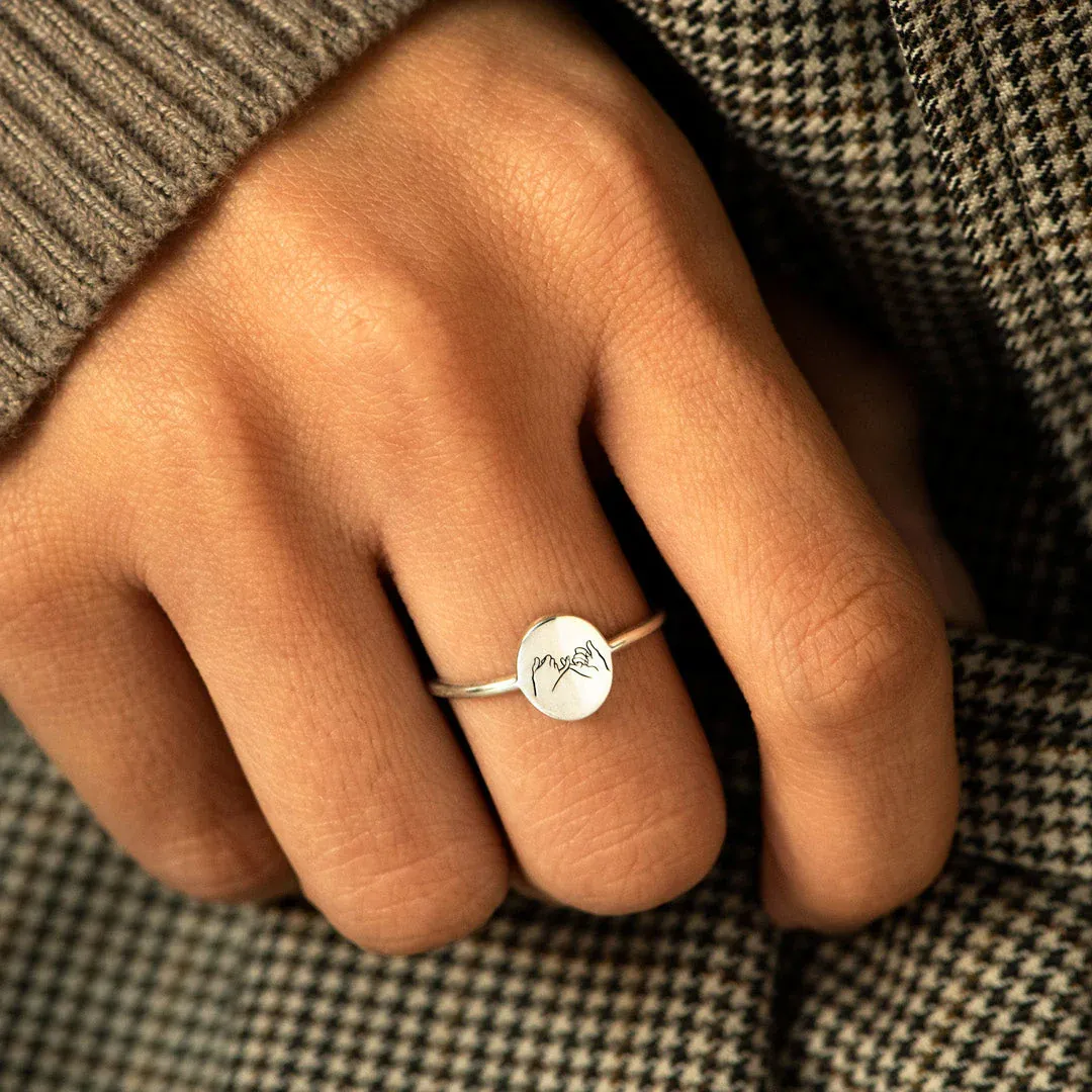 FOR FRIEND -YOU ARE MY FAVORITE BITCHES HOLDING HANDS RING - Image 2