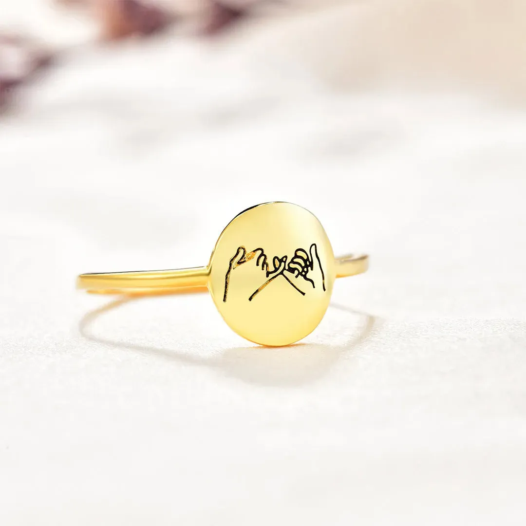 FOR FRIEND -YOU ARE MY FAVORITE BITCHES HOLDING HANDS RING - Image 7