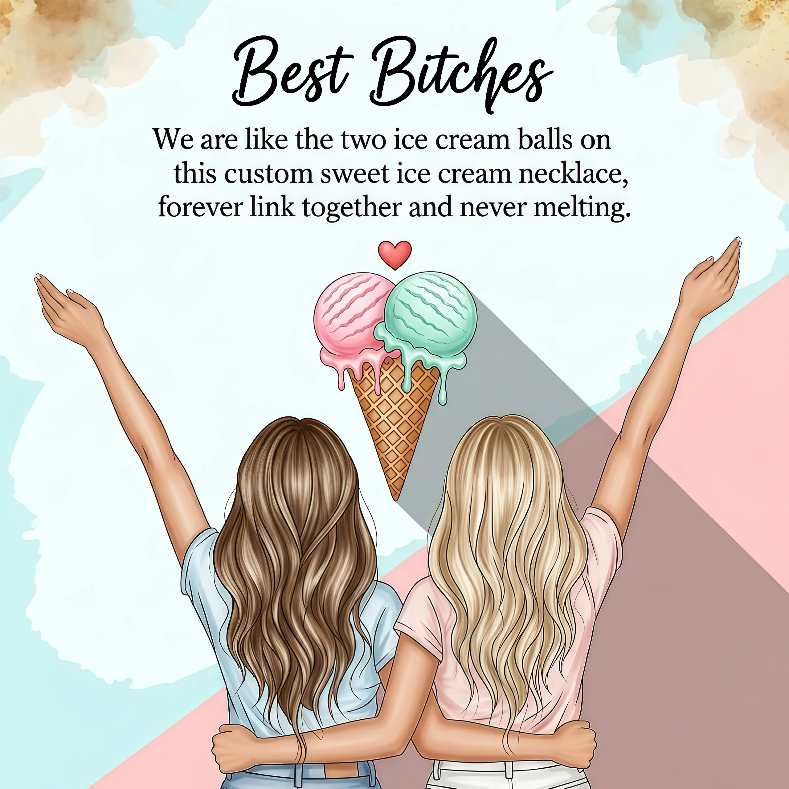 For Friend- Custom Sweet Ice Cream Birthstones Necklace - Image 9