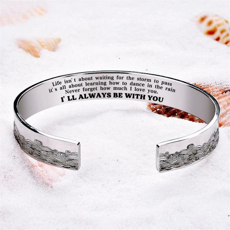 For Granddaughter - I'll Always Be There For You Wave Cuff Bracelet - Image 3