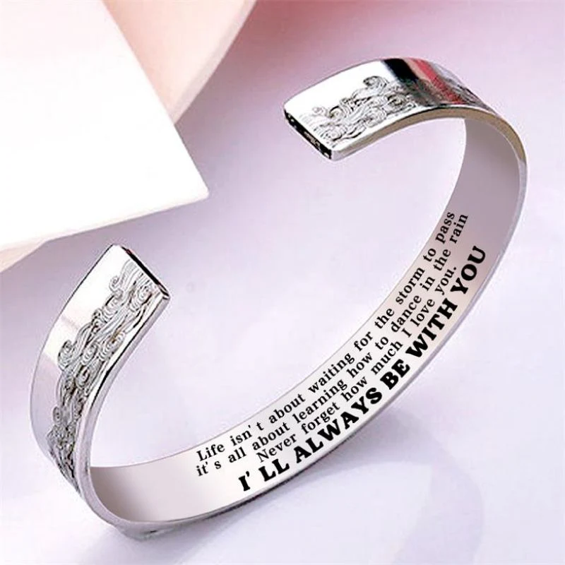 For Granddaughter - I'll Always Be There For You Wave Cuff Bracelet - Image 4