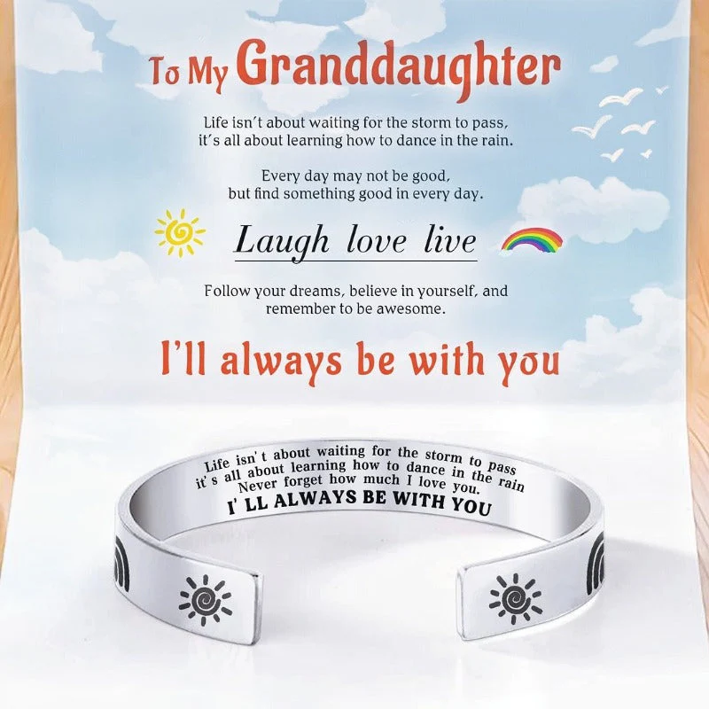 For Granddaughter - I'll Always Be There For You Wave Cuff Bracelet - Image 7