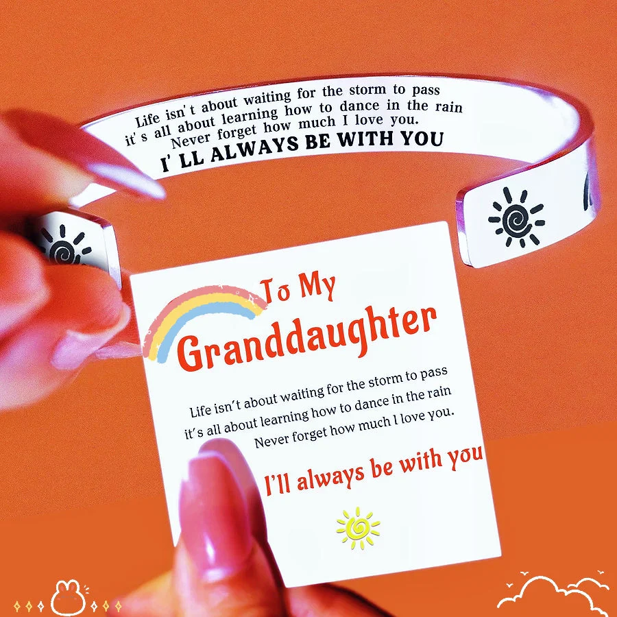 For Granddaughter - I'll Always Be There For You Wave Cuff Bracelet - Image 8