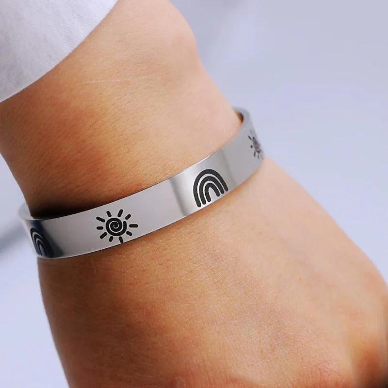 For Granddaughter - I'll Always Be There For You Wave Cuff Bracelet - Image 9