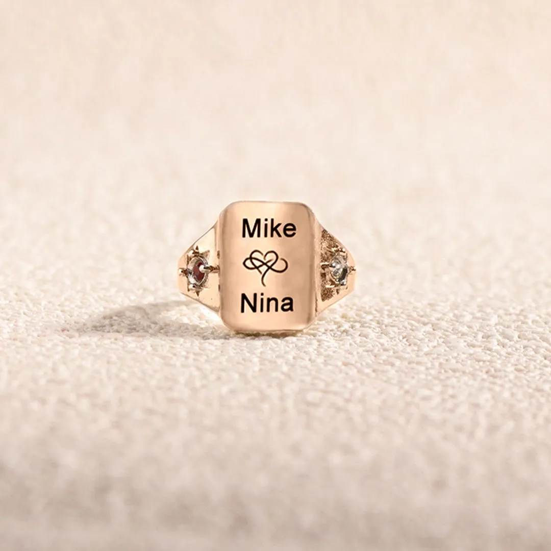 FOR LOVE - BELOVE CUSTOM NAMES AND BIRTHSTONES DAINTY RING - Image 8