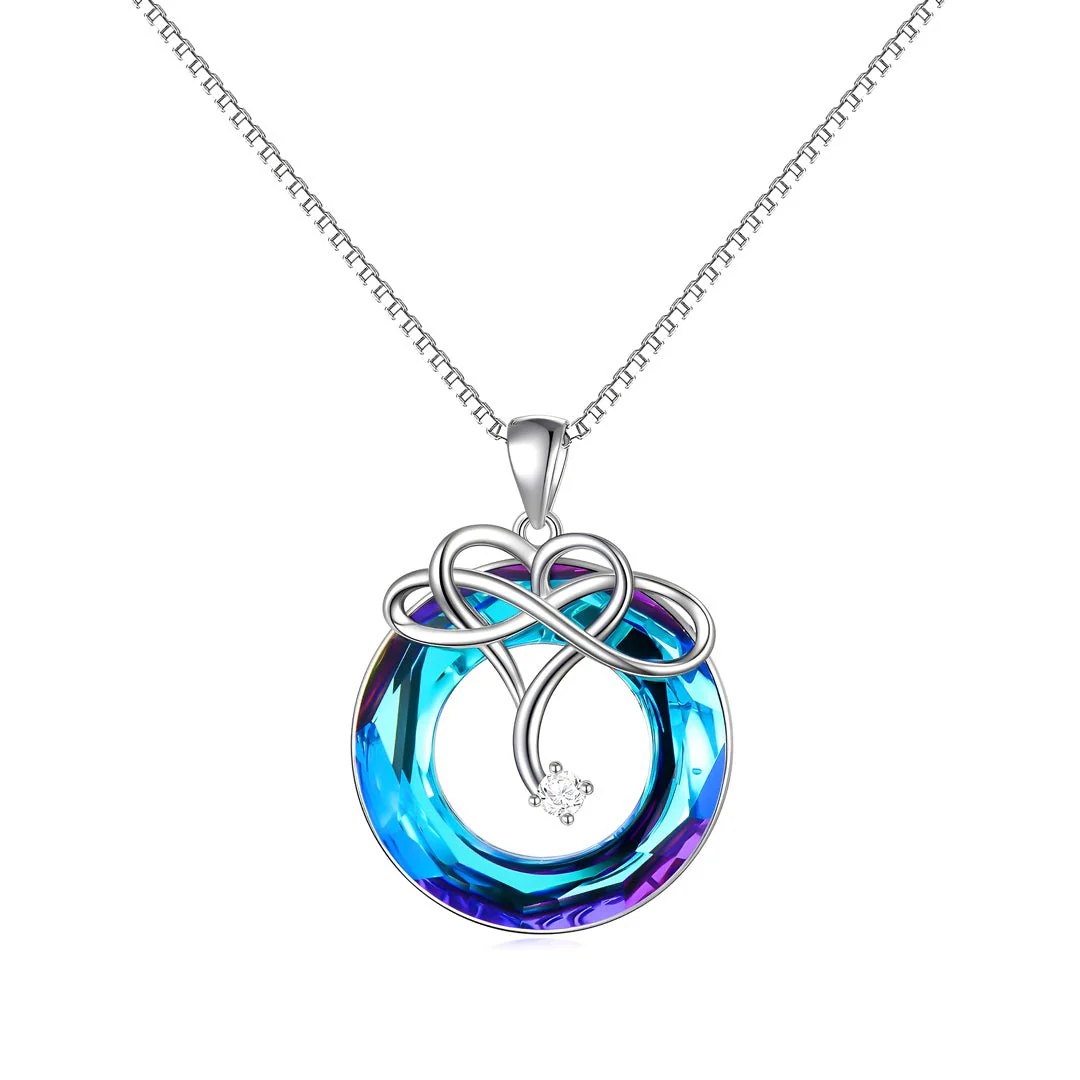 For Love - S925 I Love You until Infinity Runs Out Crystal Infinity Necklace - Image 3