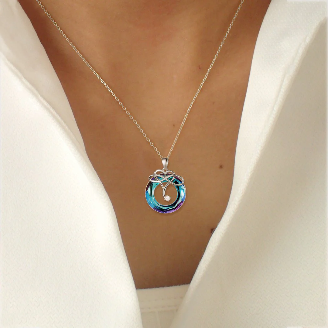 For Love - S925 I Love You until Infinity Runs Out Crystal Infinity Necklace - Image 4