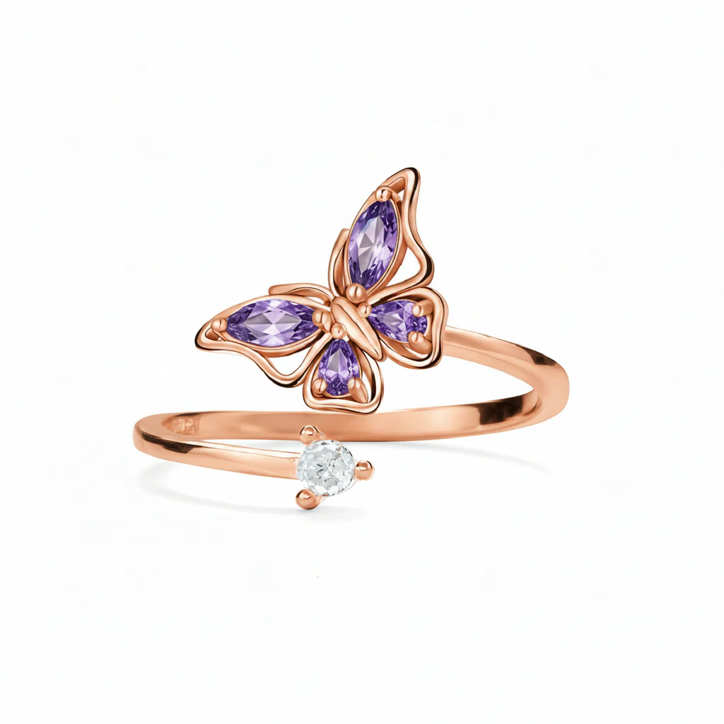 FOR MEMORIAL - THEY FLY WITH US CUSTOM BIRTHSTONE BUTTERFLY RING - Image 6